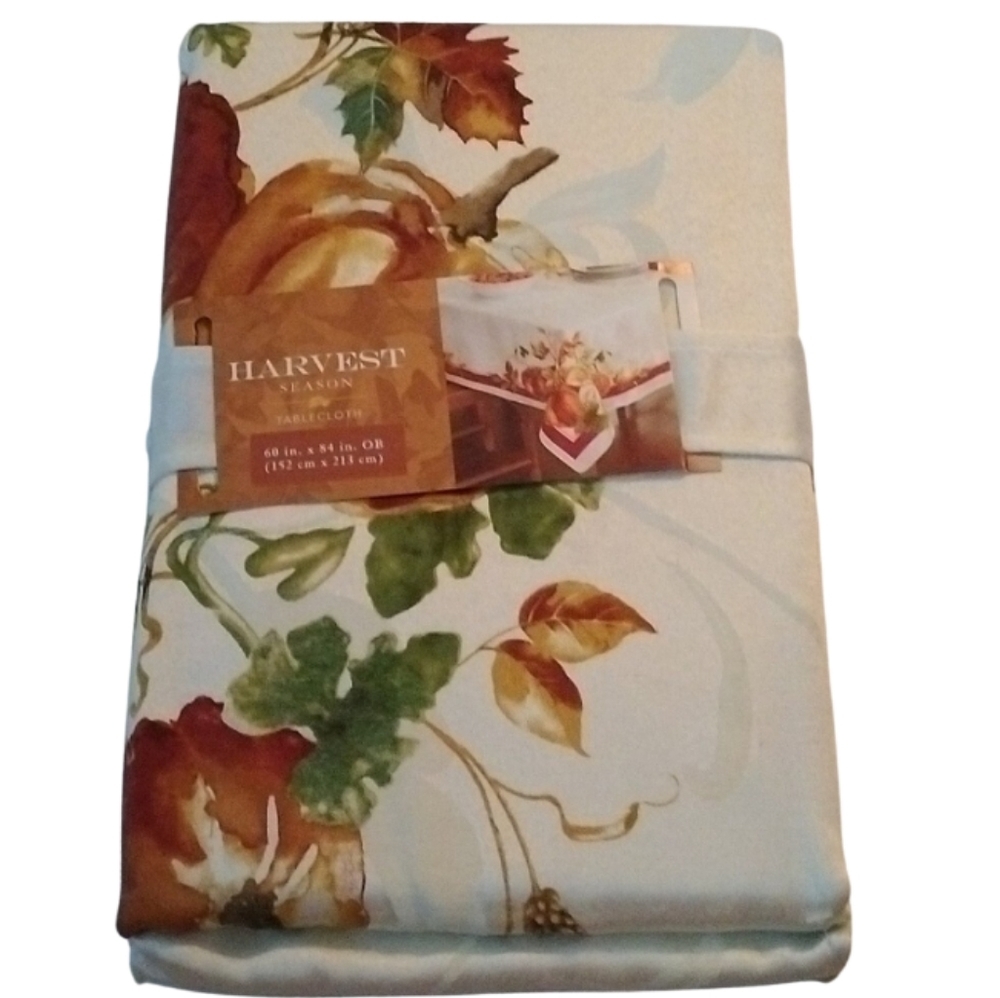 Harvest Season Tablecloth Pumpkins, 60" x 84"